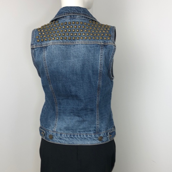 BDG Urban Outfitters Blue Denim Studded Jean Vest Size S - Picture 9 of 15